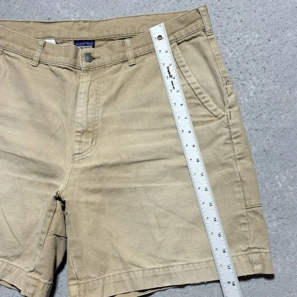 Patagonia Stand Up Shorts Men’s 34 Tan Organic Cotton Canvas 6”Heritage VTG